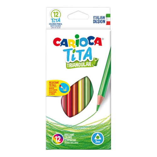 Lápices Tita Triangular 12 Colores Carioca