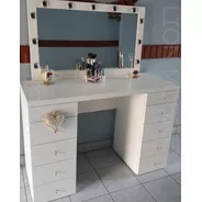 Mesa Maquillaje 1.20 Mt 10 Cajones+espejo 11 Luces