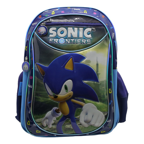 Mochila Escolar Cresko Sonic Sega 18 Puelgadas Espalda Color So127