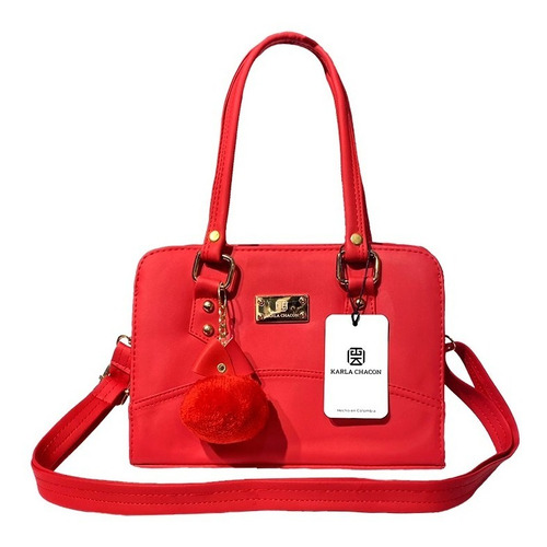 Bolso Dama Carteras Mujer Juvenil Bandolera Karla Chacon Color Rojo