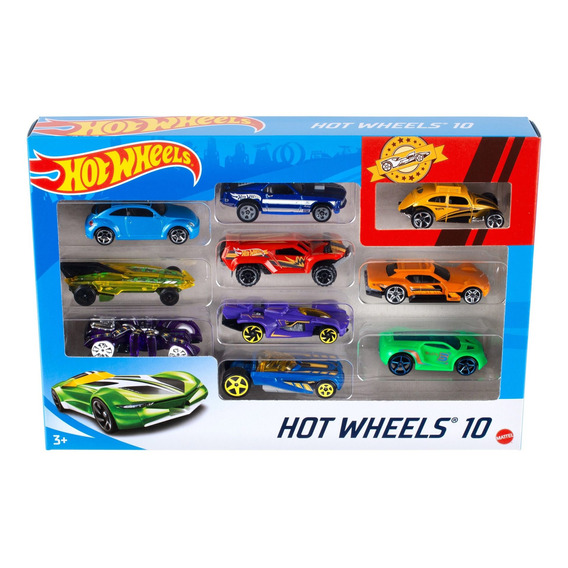 Hot Wheels Die Cast, Paquete De 10 Autos