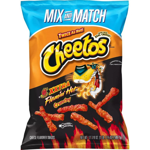 Xxtra Flamin' Hot Crunchy Cheetos Americanos 506.7g