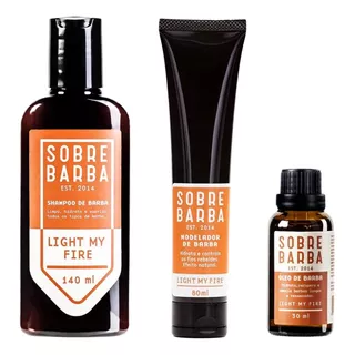 Kit Sobrebarba Shampoo Modelador Óleo De Barba Light My Fire