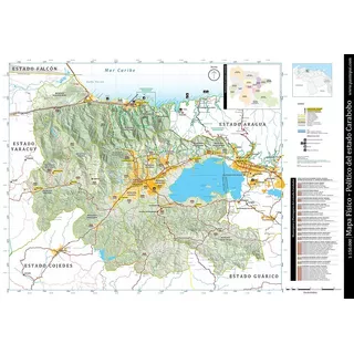 Mapa Físico-político Estado Carabobo Venezuela Tamaño Grande