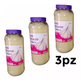 Ajo Picado Garlic Ziur 3 Botes De 1 Kg