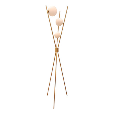 Lampara De Pie Luna Tripode Lp/lutp Opal 3xe27 Bronce