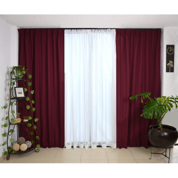 2 Cortinas Maeva Doble Tela + Lienzo (2.20alto X 2.80ancho)