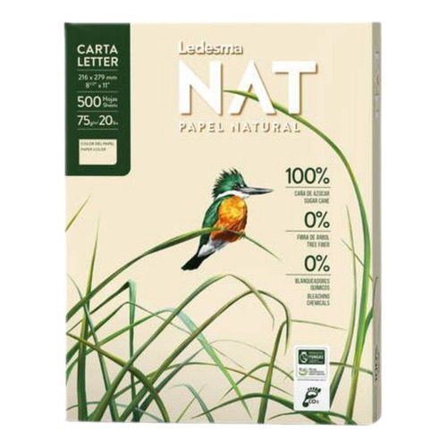 Resma Ledesma Nat Carta 75gr 500 Hojas Color Blanco