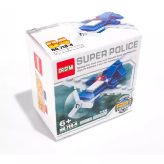 Brinquedo Educativo Blocos De Montar Infantil Policia - 6und