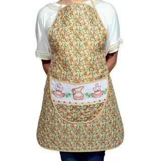 Avental De Cozinha Estampado - Laranja Floral