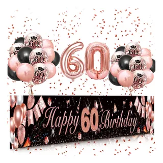 Decoraciones De 60 Cumpleaños Para Mujeres, Cartel De Patio