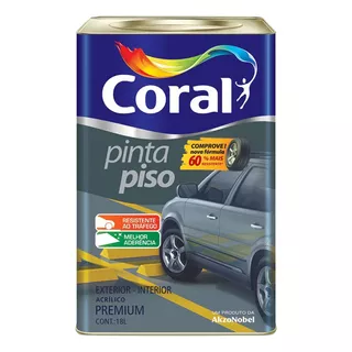 Tinta Acrílica Fosca Pinta Piso Cinza Escuro 18l - Coral