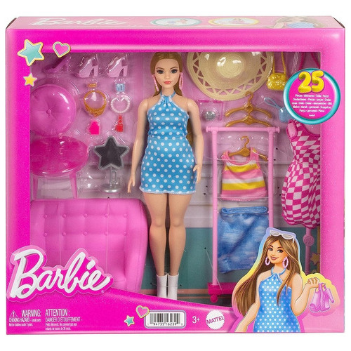Muñeca Barbie Estilista Y Closet A La Moda