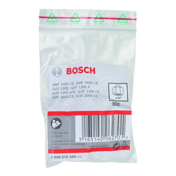 Boquilla 1/4  Para Fresadora Bosch Gof 1600 Ce Con Tuerca