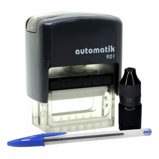 Sello Automático Automatik 901 Mas Frasco De Tinta Y Bolígrafo