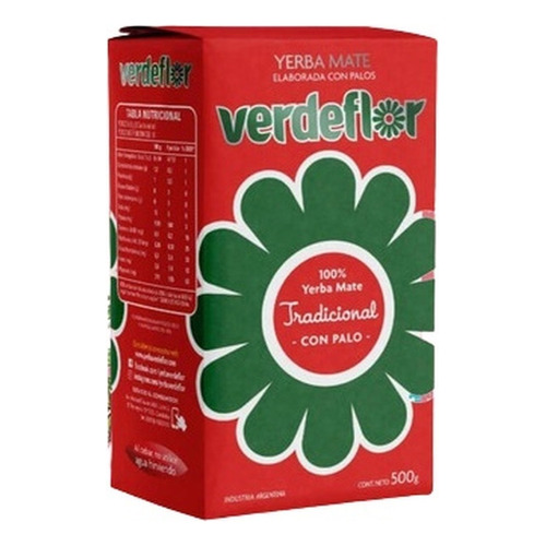 Yerba Mate Tradicional Con Palo Verdeflor X 500 Gr