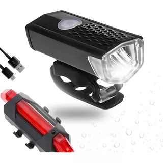 Kit Lanterna Para Bike Farol  Lvc Family Cor Preto