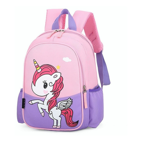 Mochila Kinder Unicornio Bolsa Infantil Preescolar Para Niña