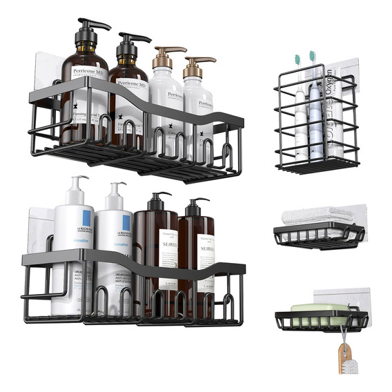 Set 5 Organizadores Esquineros De Ducha Colgadores Jaboneras