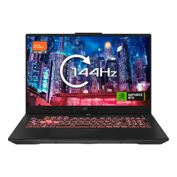 Notebook Gamer Asus Tuf A17 Ryzen 9 16gb Ram 512gb Rtx4070 Color Negro