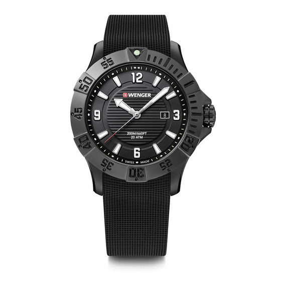 Reloj Suizo Hombre Wenger Seaforce Correa De Caucho Color Ne