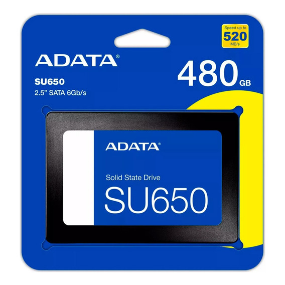 SSD Adata Ultimate Su650 480gb Sata Nand 3d Color Negro ASU650SS-480GT-R