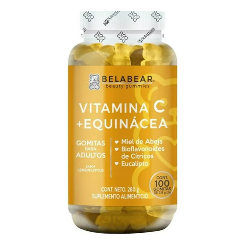 Solanum  Belabear Antioxidantes/Vitamina C + Equinacea 100 Gomitas Sabor Limón