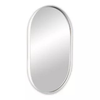Espelho Oval Redondo Banheiro Sala Parede Decorativo Grande Cor Da Moldura Branco