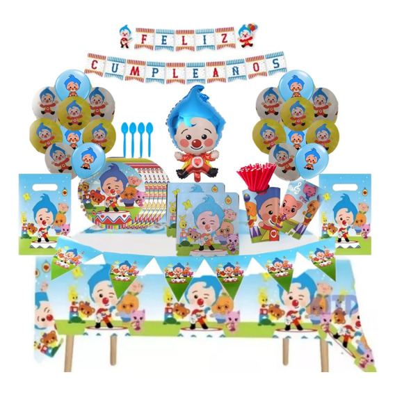 Pack Cotillon Decoración Plim Plim X10 Niños Globifiesta