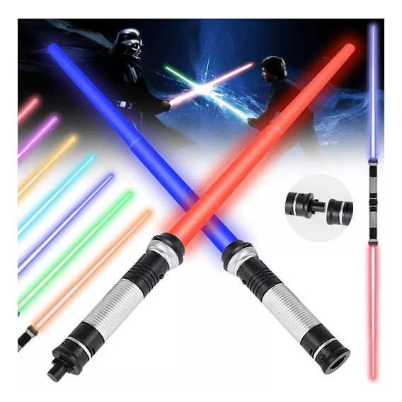 2p Sable Par Star Galaxy Wars Espada Luz Sonido Cambia Color