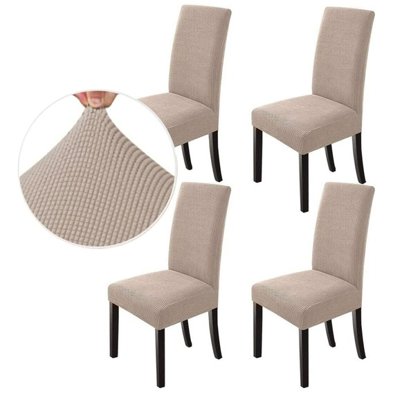 4 Pzas Fundas Elástica Protectora De Silla Comedor Removible