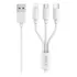 Cable 3 En 1 Micro Usb Tipo C Compatible Lightning Roca 1.2m Color Blanco