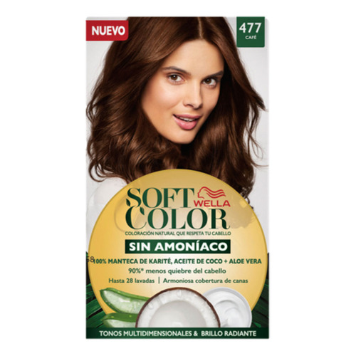 Kit Tintura Wella Professionals  Soft color Tinte de cabello tono 477 café para cabello