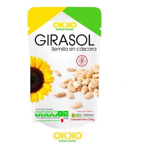 Semillas De Girasol Sin Cáscara 100% Natural 200g Okko