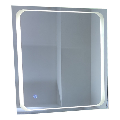 Espejo Led Touch 3 Tonos De Luz Baño Sala Tocador 50cmx60cm Color del marco Gris