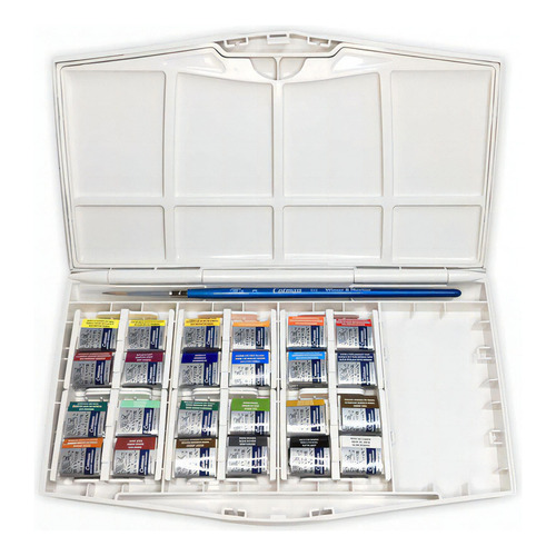 24 Acuarelas Cotman Winsor & Newton En Estuche Con Pincel