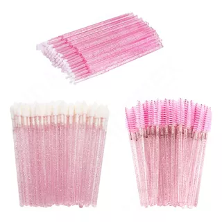 50 Cepillos+50 Lipbrush+100 Swabs Para Extensión De Pestañas