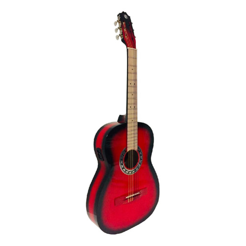 Guitarra Electroacústica Guitarras Valdez PS900 para diestros roja y negra