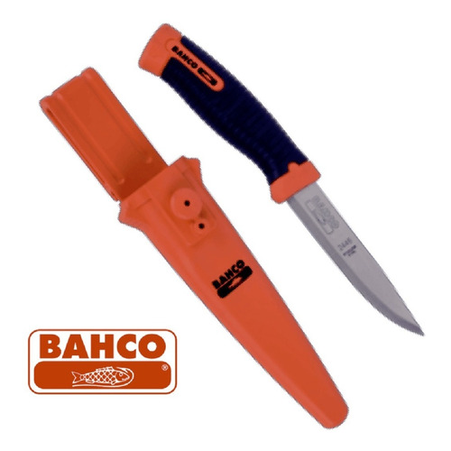 Cuchillo Bahco 2446 Funda Rigida Hoja 10cm Inoxidable Color Naranja/Negro