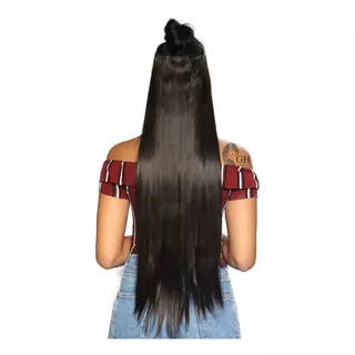 Cabelo 160 Gramas Aplique Tic Tac 80cm Fibra Organico +brind