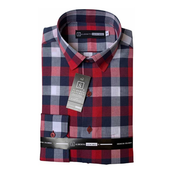 Camisa Cuadros Hombre Slim Fit - As Roja