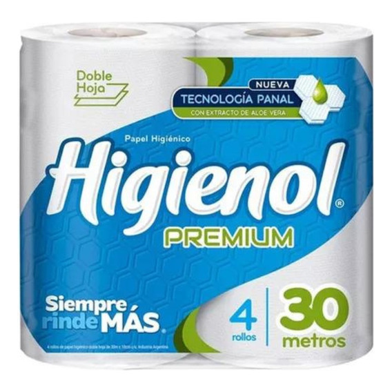 Papel Higiénico Premium Higienol 4x30 Mt X4