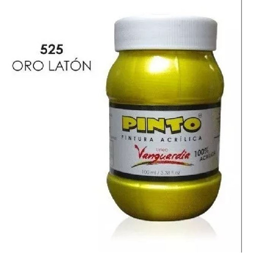 Pintura Acrilica Metalica 100 Ml Pinto Color Color 525 Oro Laton