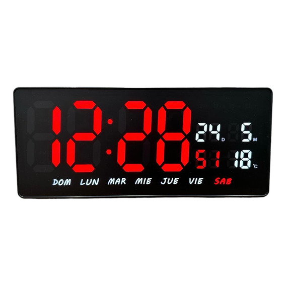 Reloj Digital Con Luz Led Bicolor Para Pared De 36cm