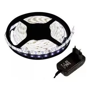 Fita Super Led 3528 Branco Frio 300 Leds 5m + Fonte