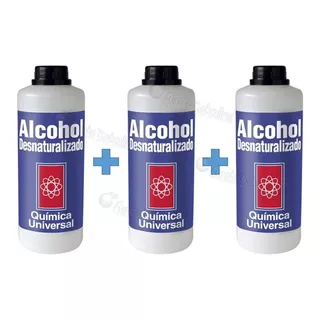 Pack 3 X Alcohol Desnaturalizado 1 Litro 96% Desinfectante