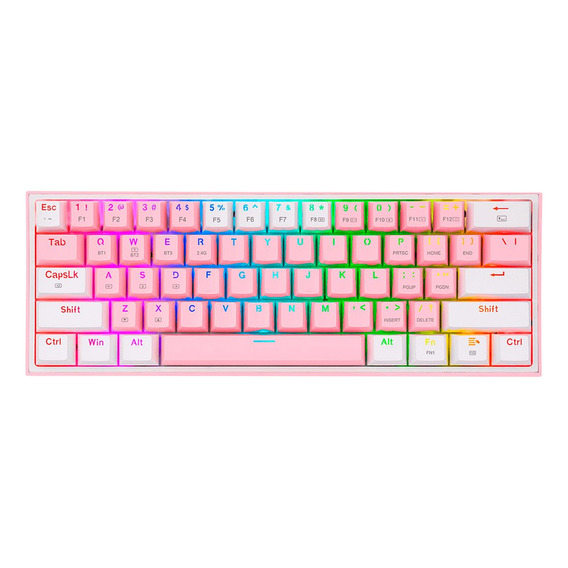 Teclado Gamer Redragon Fizz Pro Wireless Ing K616 Rgb Pink