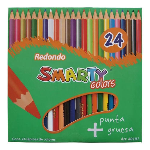 Lapices De Colores Smarty 24 Piezas Redondos Largos