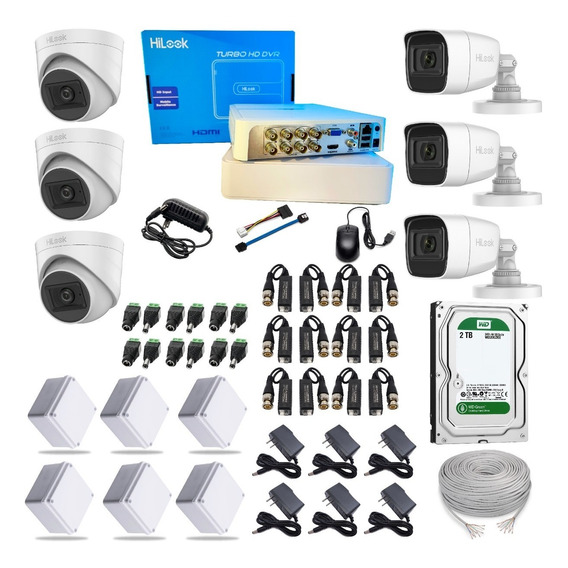 Kit 6 Cámaras Seguridad Con Audio Hilook + Dvr 8 Ch + D.d 2t