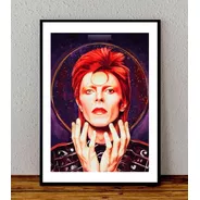 Cuadro 33x48 Poster Enmarcado David Bowie Rock Psicodelico
